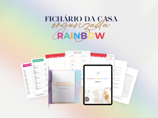 Capa do Curso  Fichário da Casa Organizada Rainbow